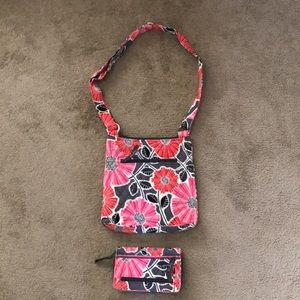 VERA BRADLEY HANDBAG AND MATCHING WALLET